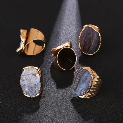 Agate Crystal Cluster Ring | Gold-Plated, Exaggerated Jewelry