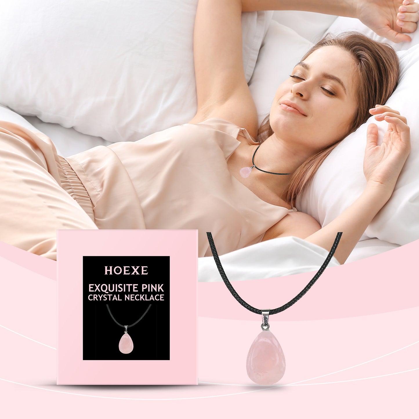 Pink Crystal Necklace | Exquisite Clavicle Chain