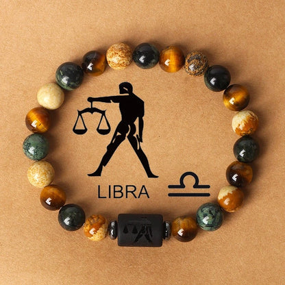 Tiger Eye Zodiac Bracelet | Natural Stone, 8mm