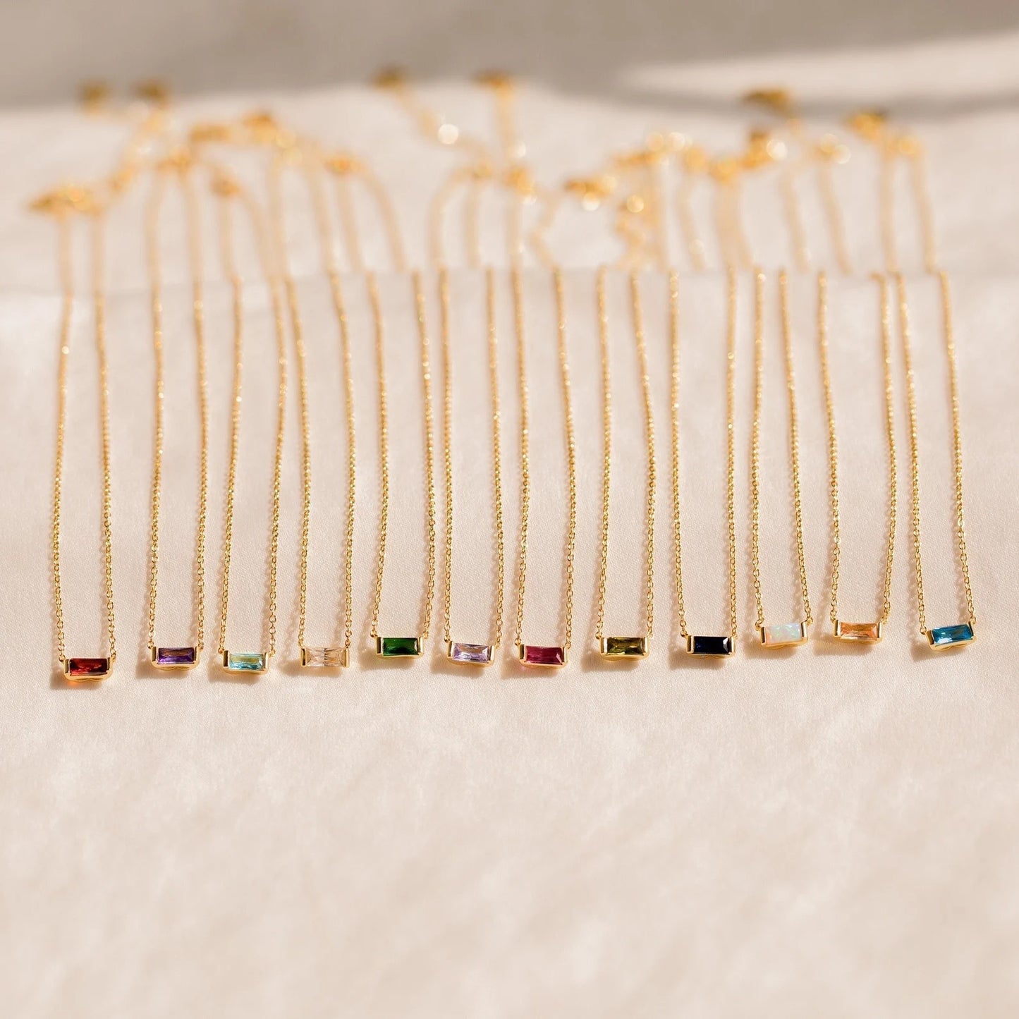 Stainless Steel Birthday Stone Necklace | Zirconia, 40+5cm