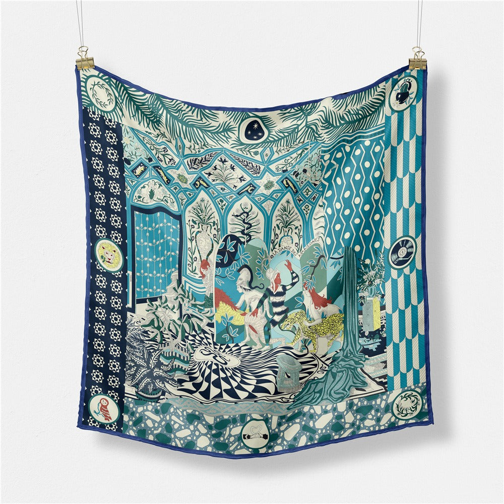 Palace Lady Knight Small Square Scarf Professional Versatile Small Scarf Silk Scarf Scarf