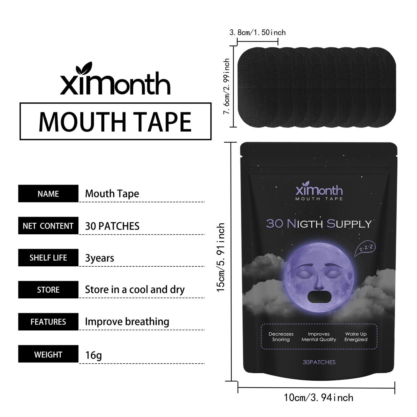 Anti-Snoring Sleep Patch | Stretchy Cotton