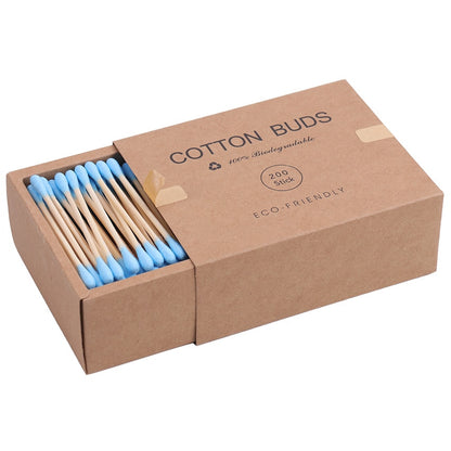 Bamboo Cotton Swabs | 200PCS, Double Head, Disposable