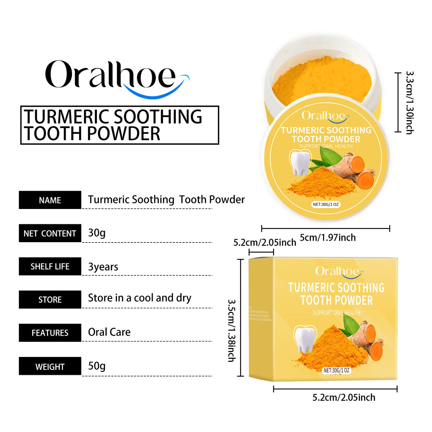 Turmeric Dental Powder | Oral Care & Teeth Cleaning