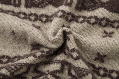 Knitted Sweater Jacket | Khaki, Black, Loose Fit