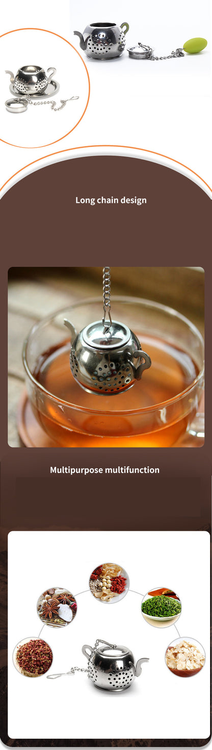Stainless Steel Tea Leak | Round Pot-Shaped, Silver, 5.5cm