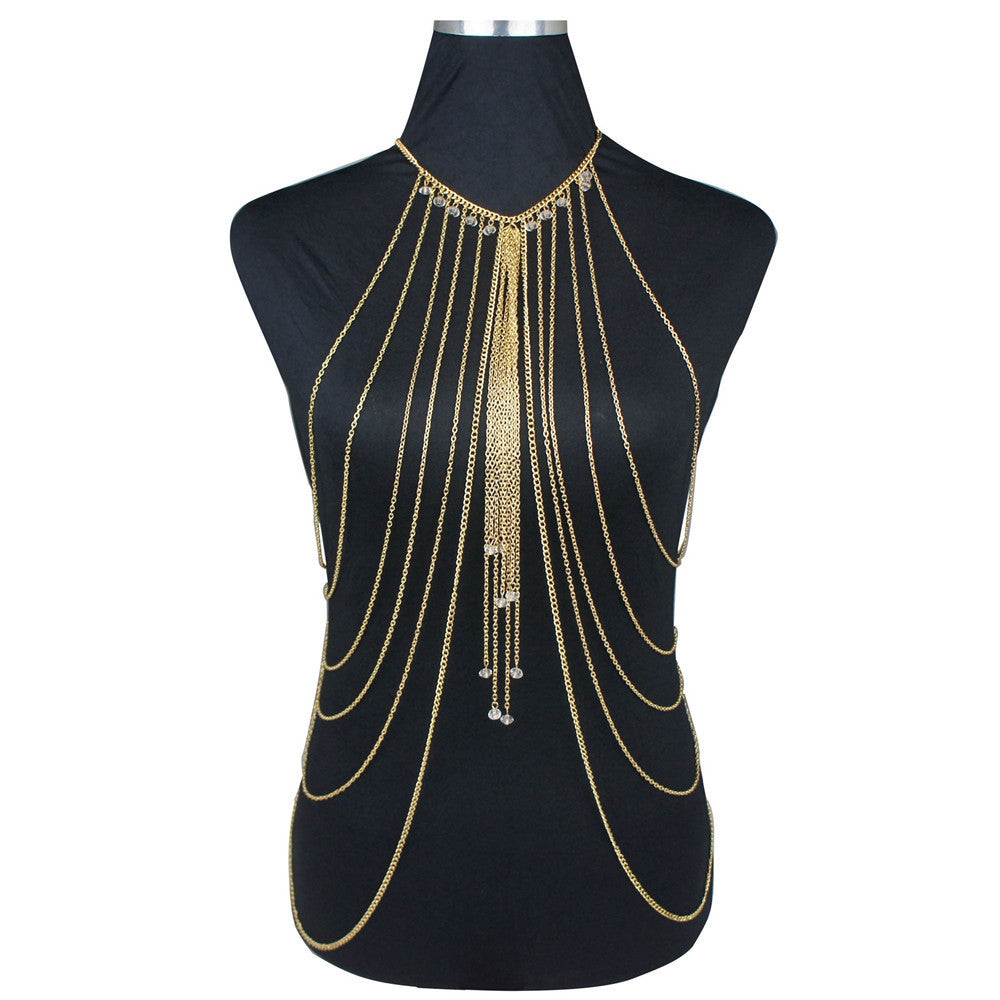 Alloy Body Chain Necklace | Multi Layered, 45cm