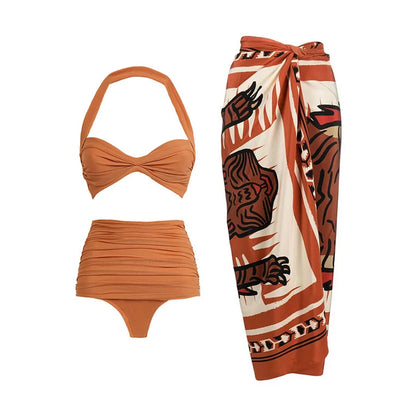 Polyester Beach Swimwear | High Waist, Women’s Bikini Set