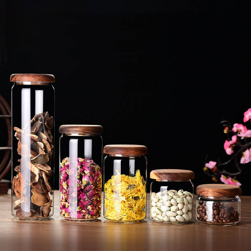 Glass Storage Jar | Wooden Lid, 300-1600ML