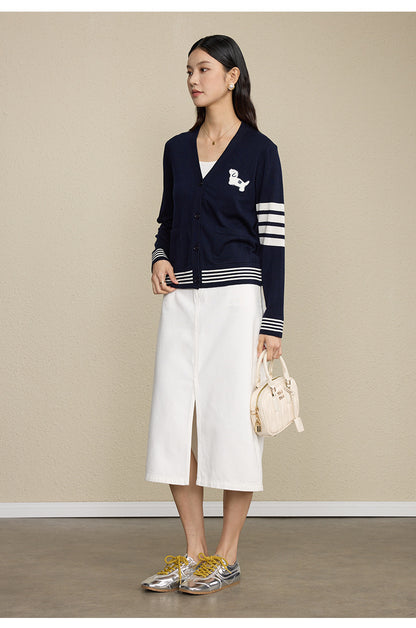 Wool Blend Striped Sweater | Long Sleeve, Women, Casual