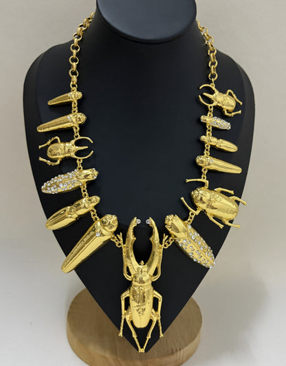 Alloy Rhinestone Insect Choker Necklace | Bold Statement