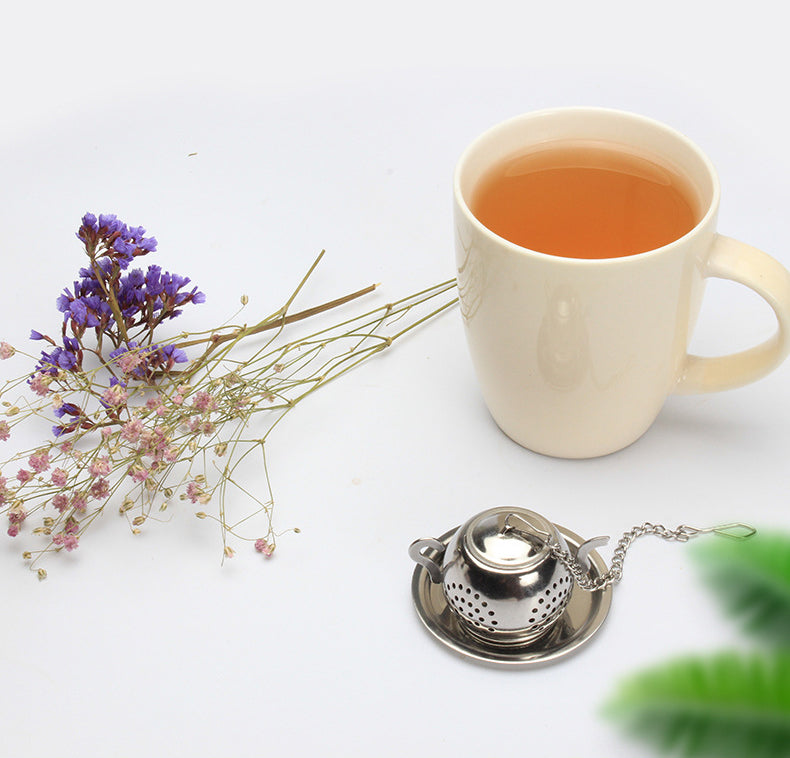 Stainless Steel Tea Leak | Round Pot-Shaped, Silver, 5.5cm