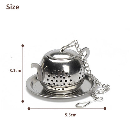Stainless Steel Tea Leak | Round Pot-Shaped, Silver, 5.5cm