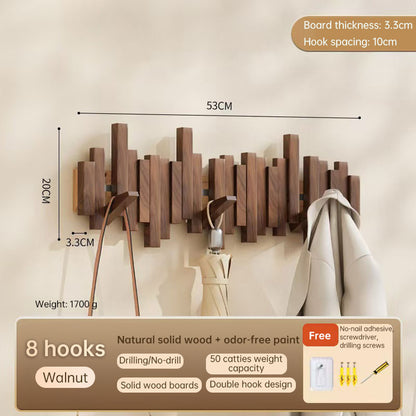 Beech Wood Wall-Mounted Piano Key Coat Rack
