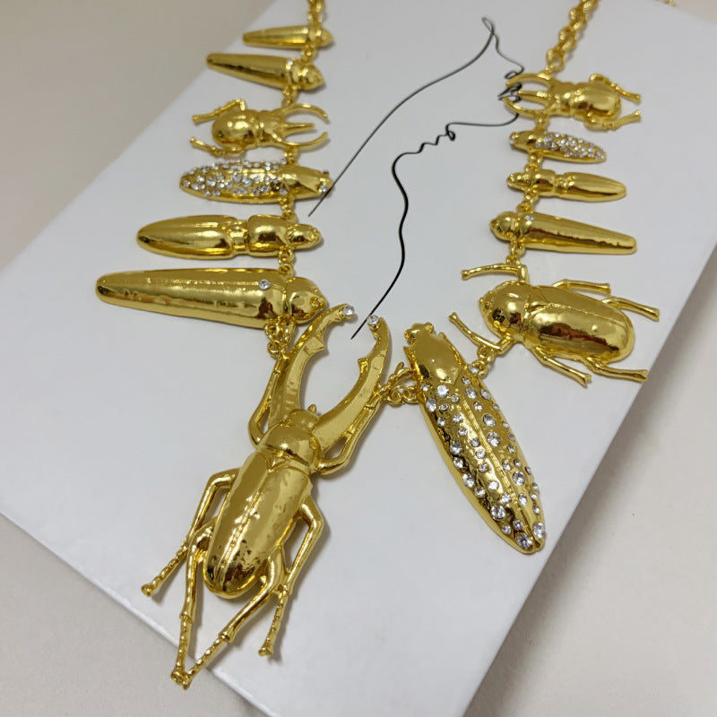 Alloy Rhinestone Insect Choker Necklace | Bold Statement