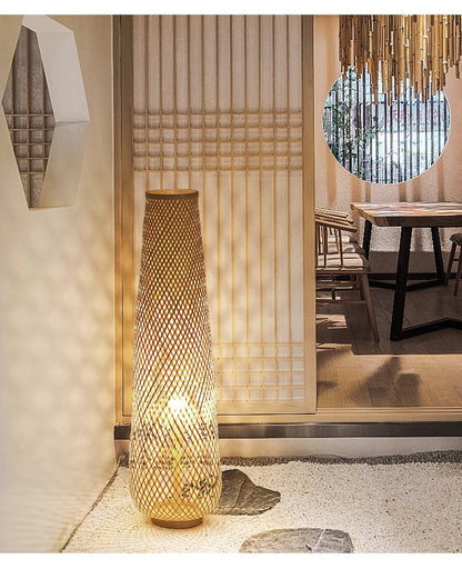 Bamboo Floor Lamp | Japanese Style, Dimmable, LED