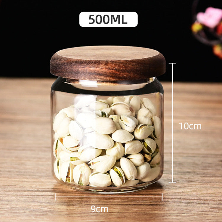 Glass Storage Jar | Wooden Lid, 300-1600ML