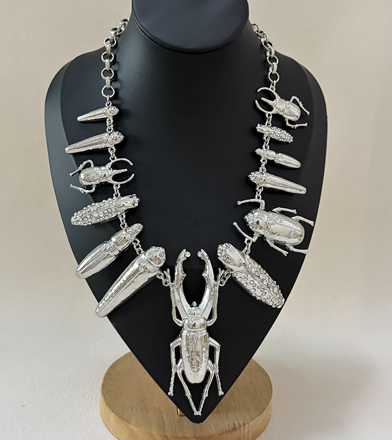 Alloy Rhinestone Insect Choker Necklace | Bold Statement
