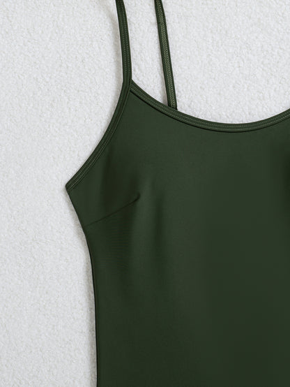 Nylon One-Piece Bikini Swimsuit | Solid Color, Sexy