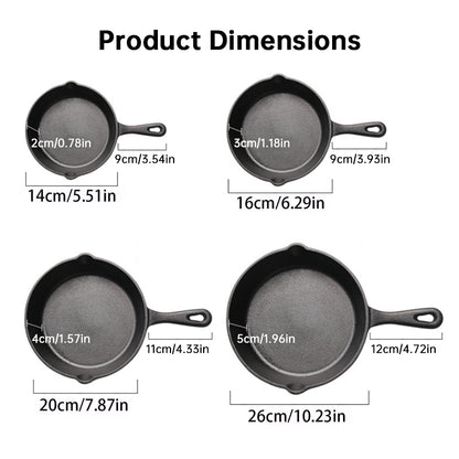 Cast Iron Frying Pan Set | Non-Stick, 14-26cm