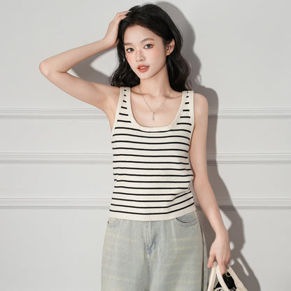 Viscose Knit Camisole Top | Apricot, Slim Fit, Casual
