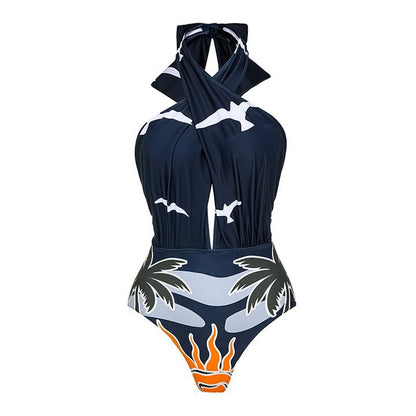 Polyester One-Piece Swimsuit | Backless, Sexy