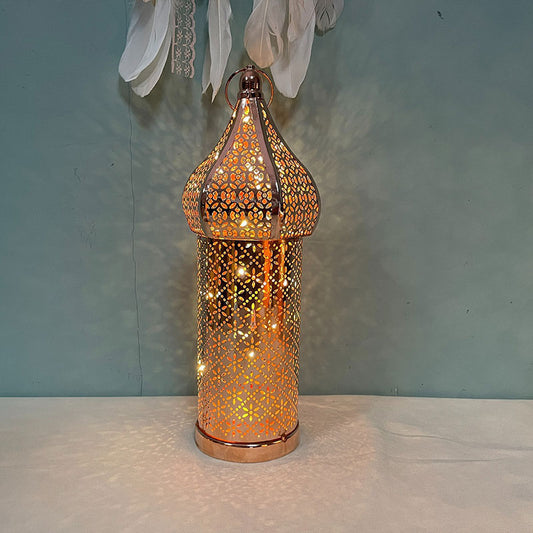 Moroccan Wrought Iron Night Light | Battery-Operated LED Mosque Lamp