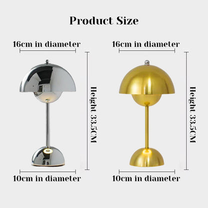 LED Night Light | Mushroom & Bud, Silver/Gold