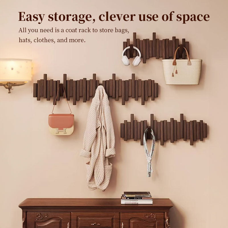 Beech Wood Wall-Mounted Piano Key Coat Rack