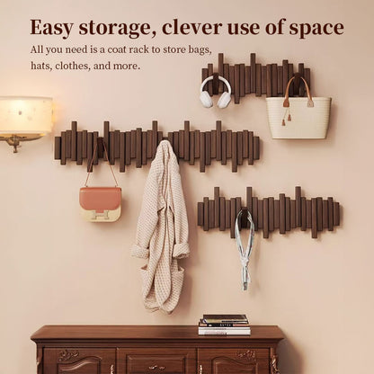 Beech Wood Wall-Mounted Piano Key Coat Rack