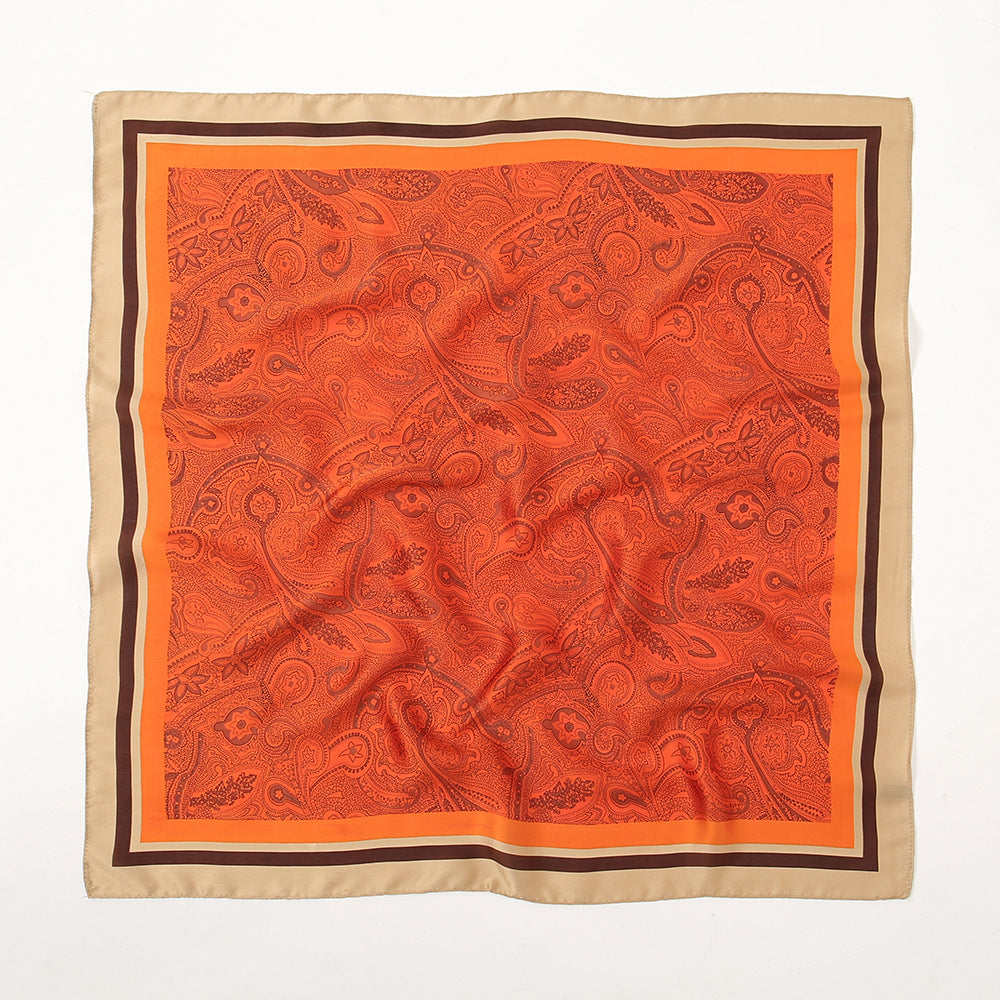 Imitation Silk Scarf | Cashew Flower, 70x70cm