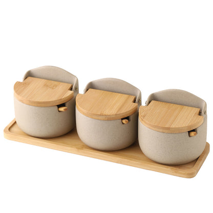 Ceramic Seasoning Jar | Clay with Bamboo Cover