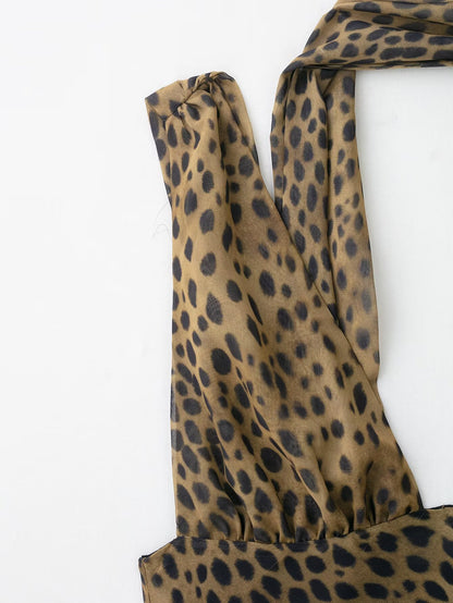 Polyester Animal Print Scarf Dress | Midi, Casual, Female