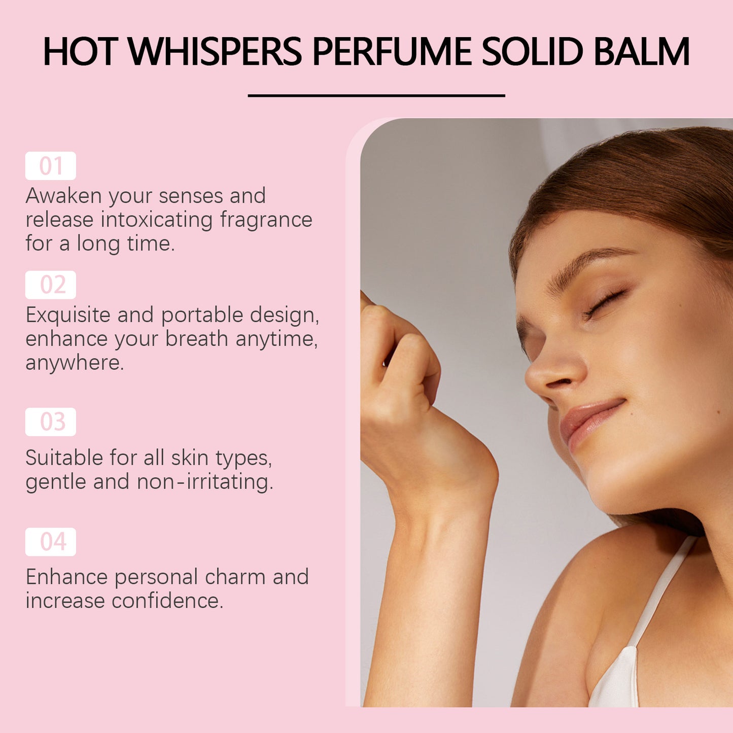 Roxelis Rose Perfumed Solid Balm Elegant Refreshing Silky Light Perfumed Portable Pocket Solid Balm