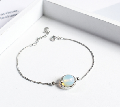 S925 Sterling Silver Bracelet | Topaz, Amethyst, Crystal