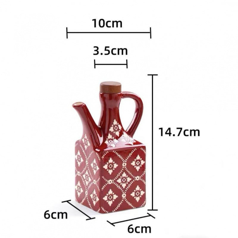 Ceramic Oil Bottle | Divided Flower Design