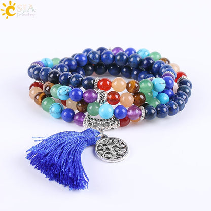 Semi-precious Stone Bracelet | 7 Chakra, Lapis Lazuli