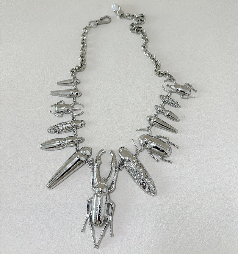 Alloy Rhinestone Insect Choker Necklace | Bold Statement
