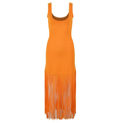 Ice Silk Bohemian Long Dress | Casual, Sleeveless, O-neck
