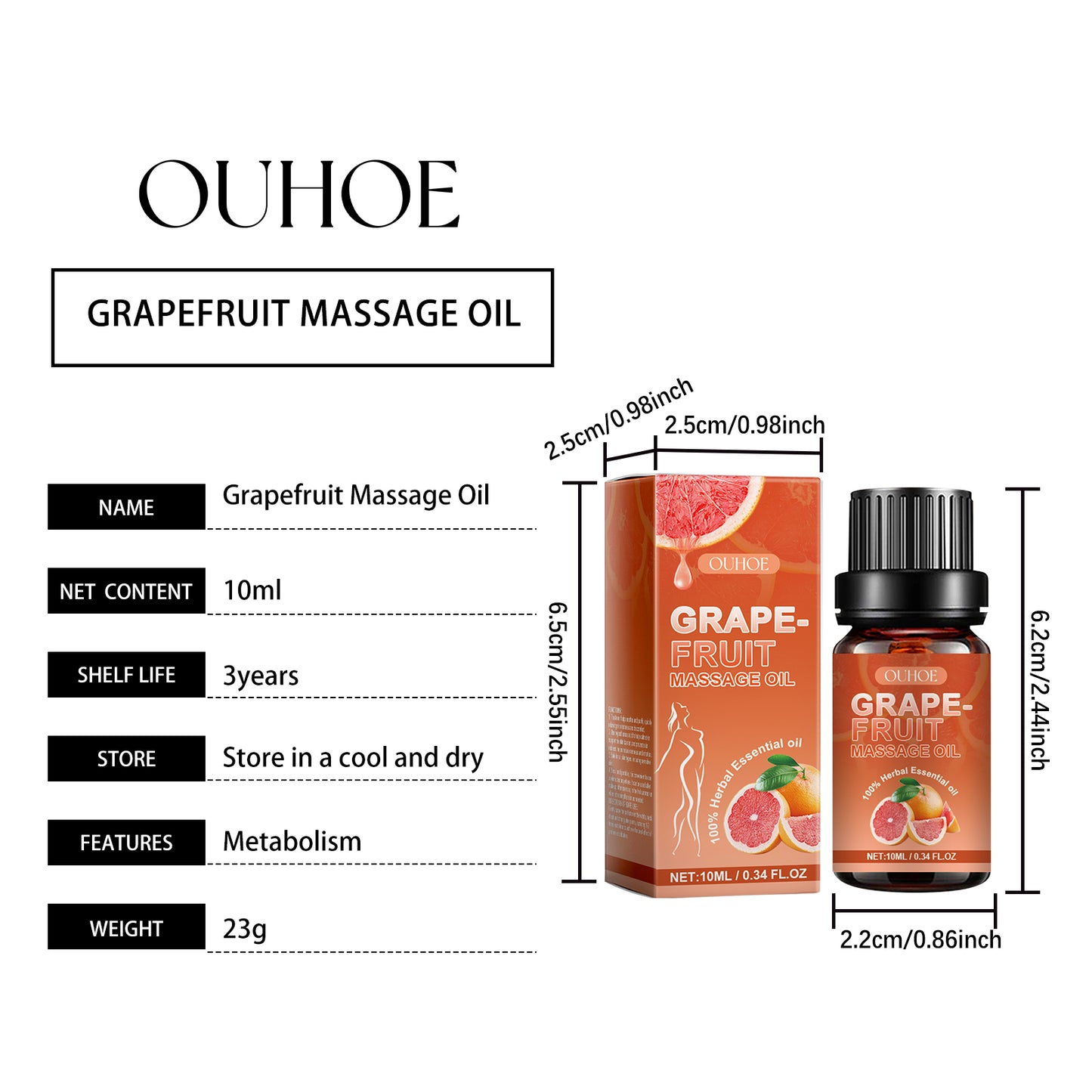 Grapefruit Massage Oil | Moisturizing Body Care
