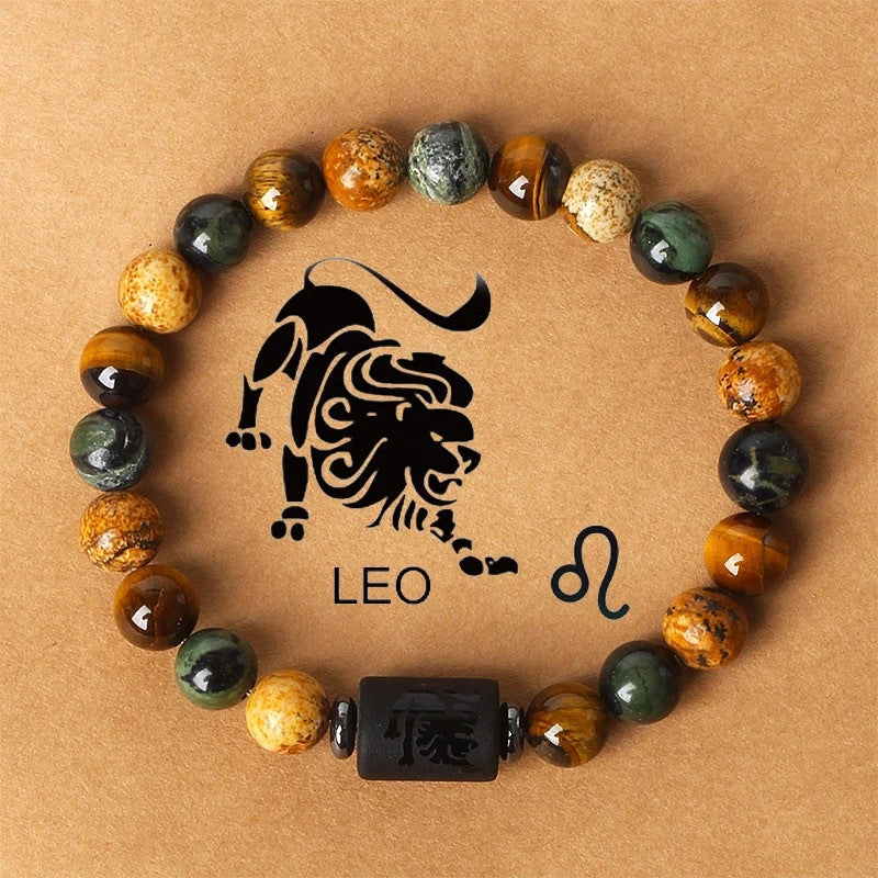 Tiger Eye Zodiac Bracelet | Natural Stone, 8mm