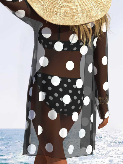 Polyester Tie Up Printed Bikini | Solid Color, Sleeveless