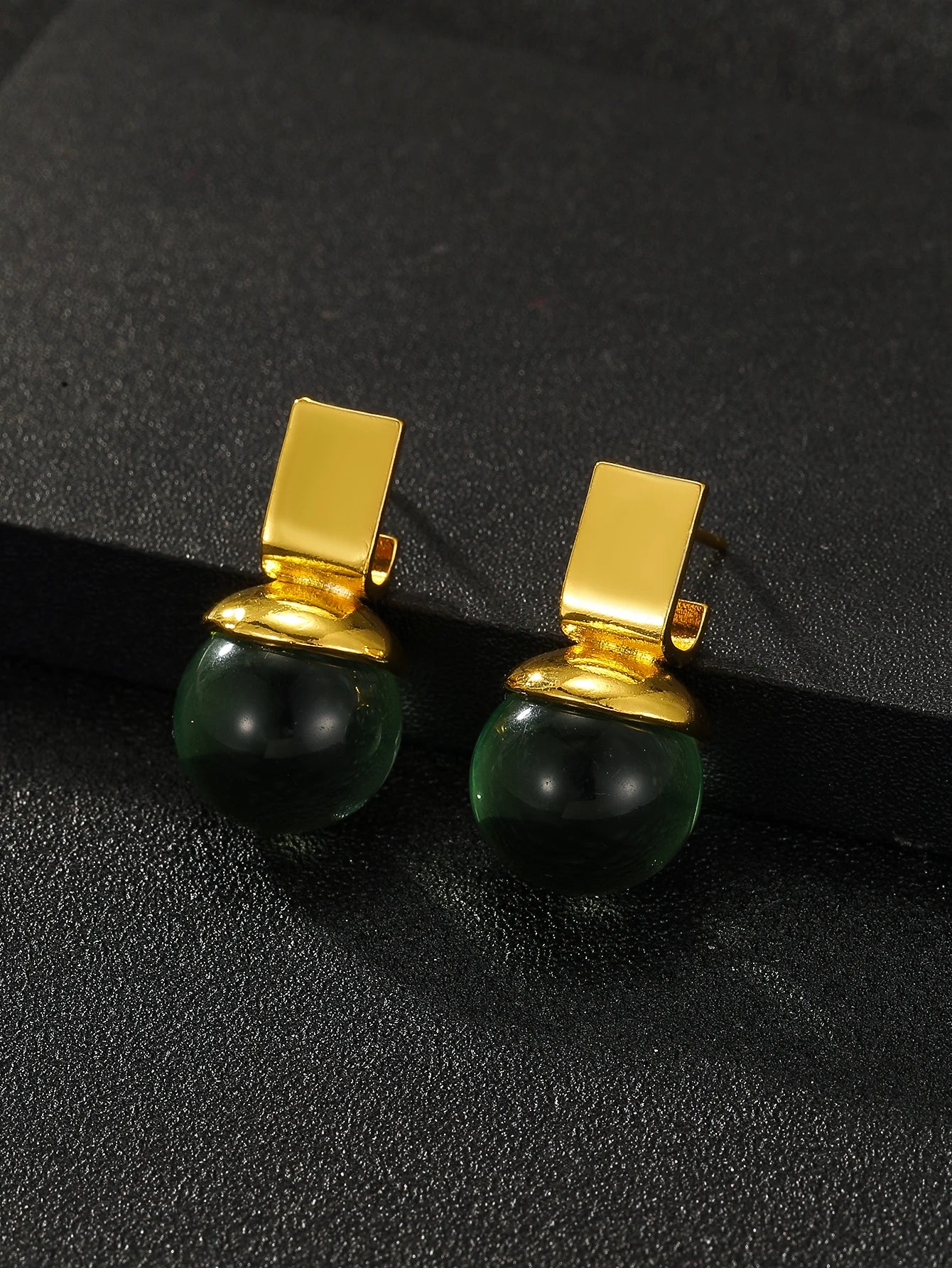 Alloy Dangle Earrings | Vintage Green Crystal
