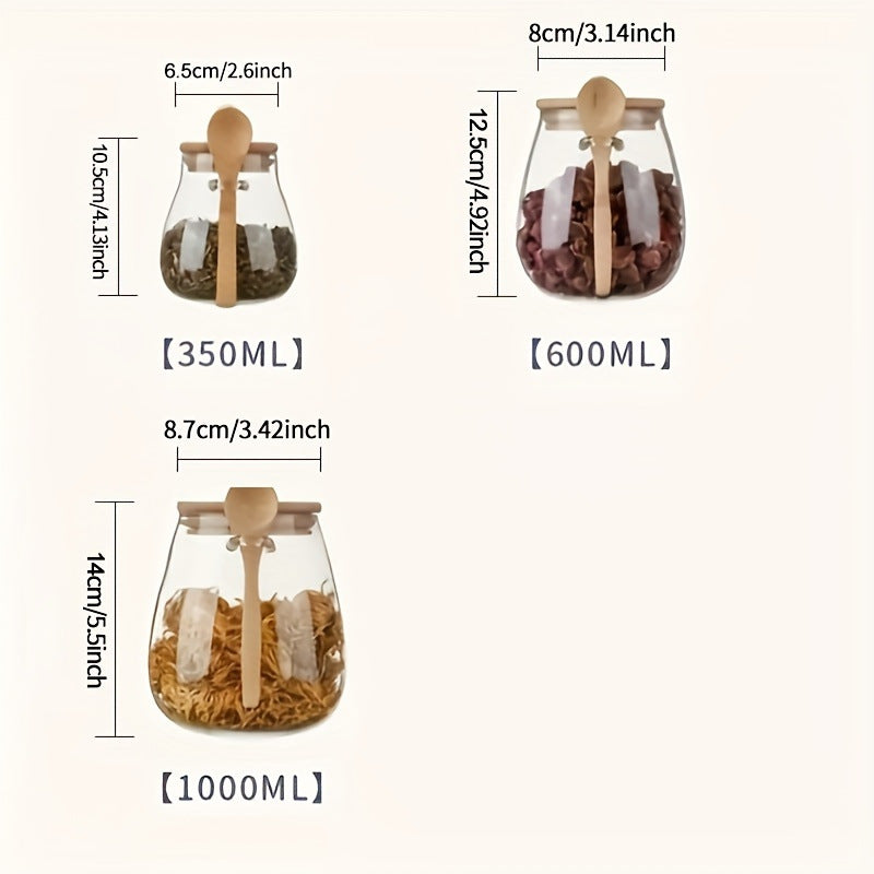 Glass Spice Jar | Bamboo Lid, Food Storage Container