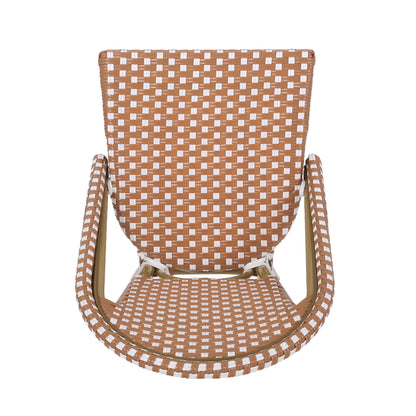 Aluminum Frame Wicker Bar Stool | Rust, Set of 2