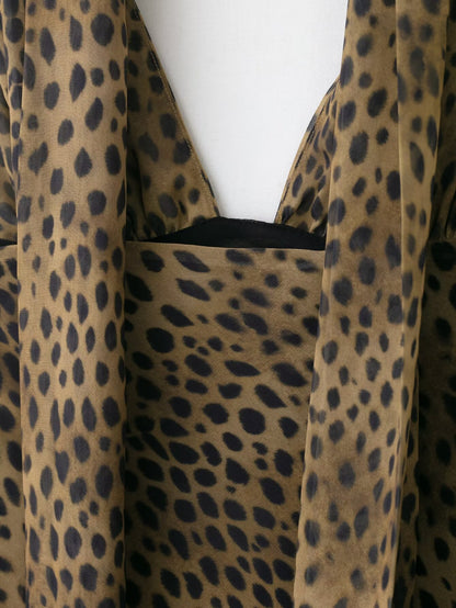 Polyester Animal Print Scarf Dress | Midi, Casual, Female