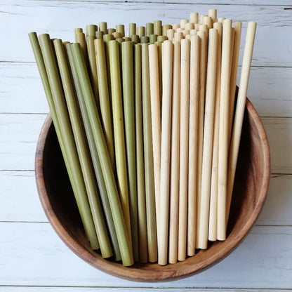Bamboo Straws | Green & Yellow, Eco-Friendly