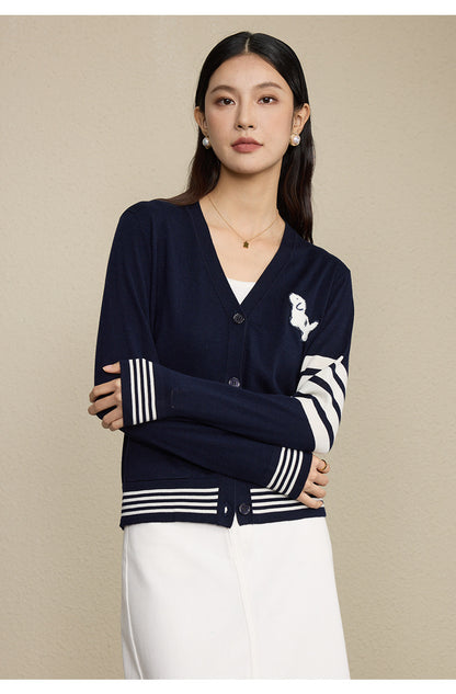 Wool Blend Striped Sweater | Long Sleeve, Women, Casual