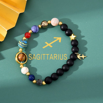 Tiger Eye Zodiac Bracelet | Natural Stone, 8mm