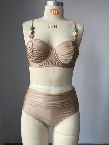 Polyester Split Swimsuit | Women's Beach Bikini